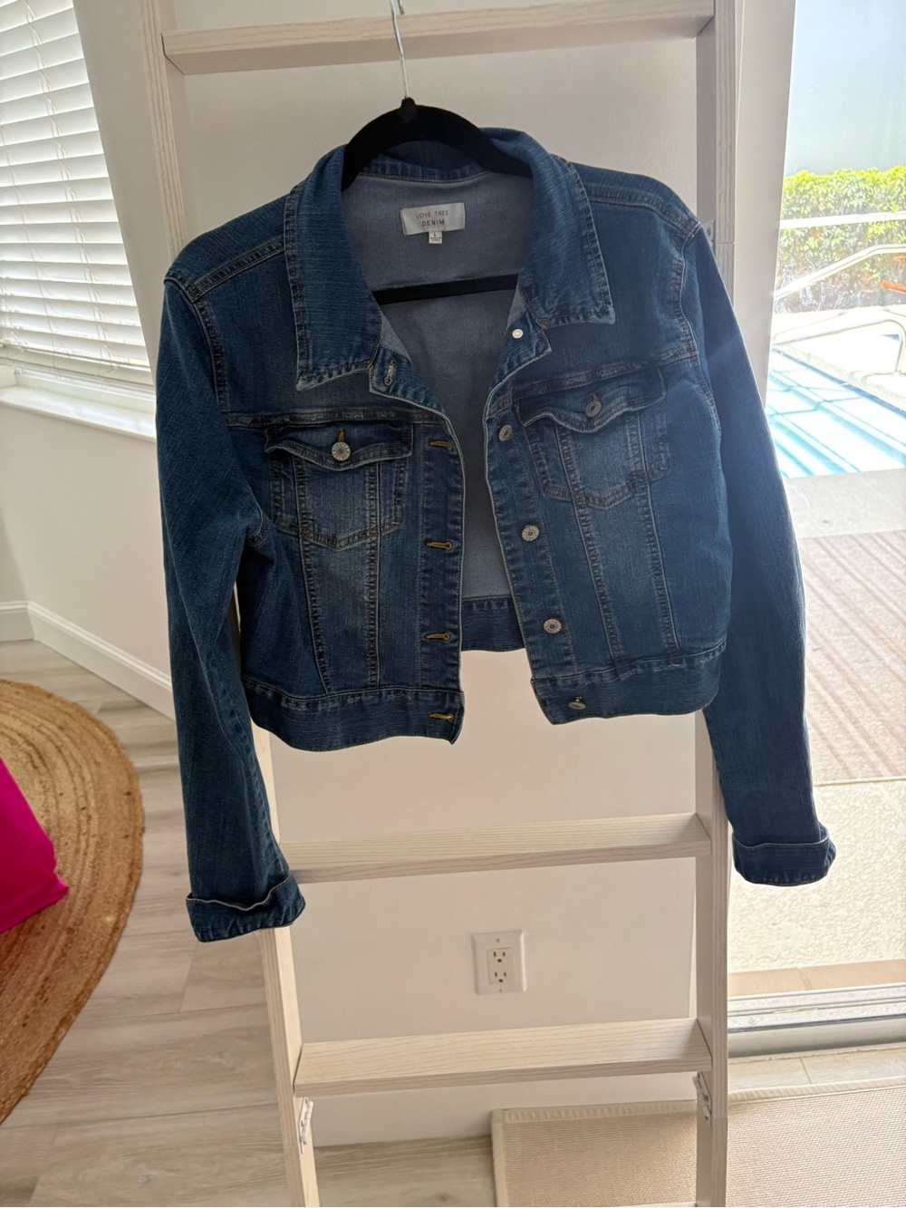 Love Tree Cropped Light Weight Denim Jean Jacket